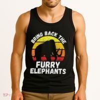 Bring Back The Furry Elephants Woolly Mammoth Funny Quote Tank Top thumb 3