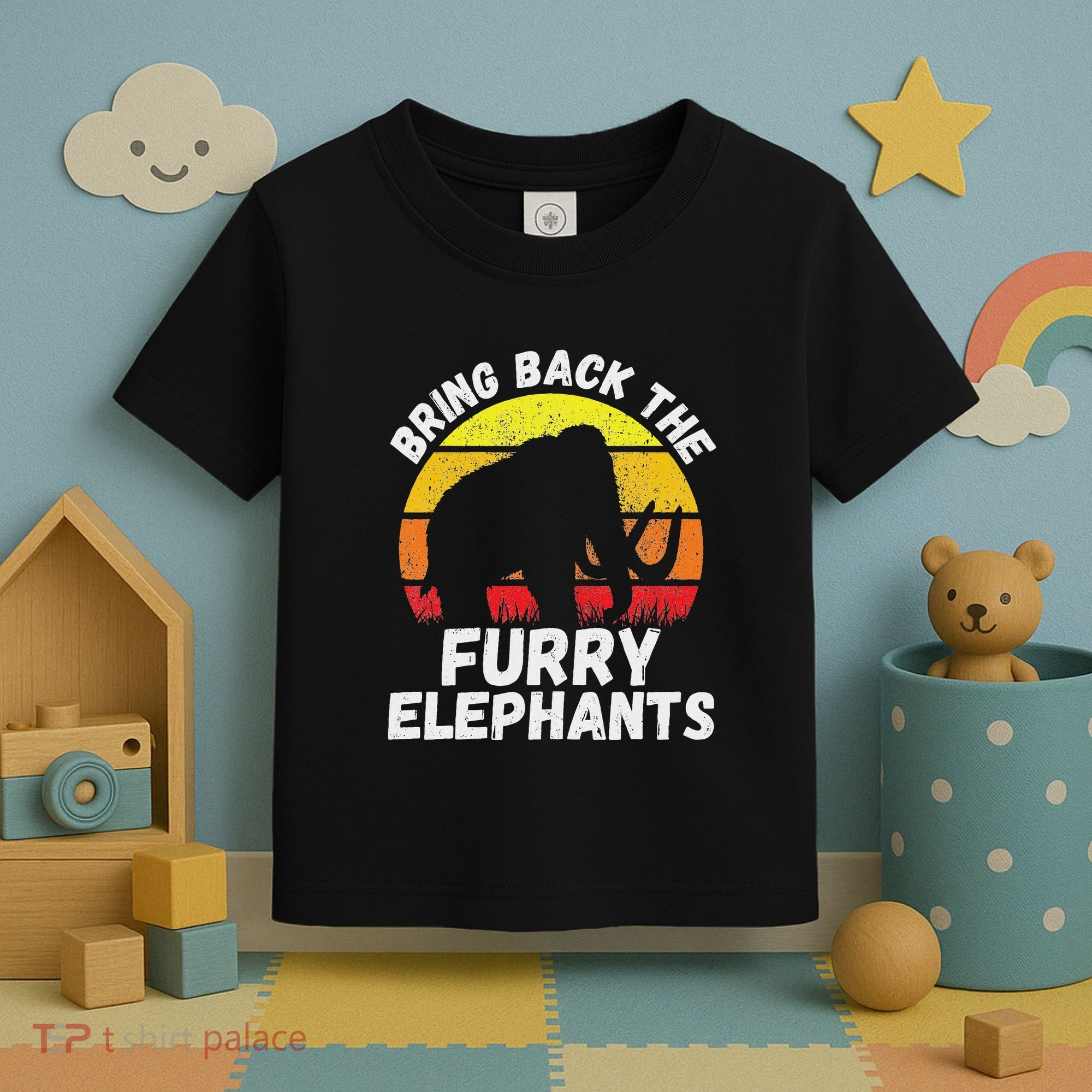 Bring Back The Furry Elephants Woolly Mammoth Funny Quote Toddler T-Shirt