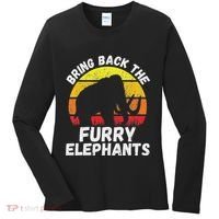 Bring Back The Furry Elephants Woolly Mammoth Funny Quote Women's Long Sleeve Shirt thumb 0
