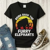 Bring Back The Furry Elephants Woolly Mammoth Funny Quote Women's T-Shirt thumb 3
