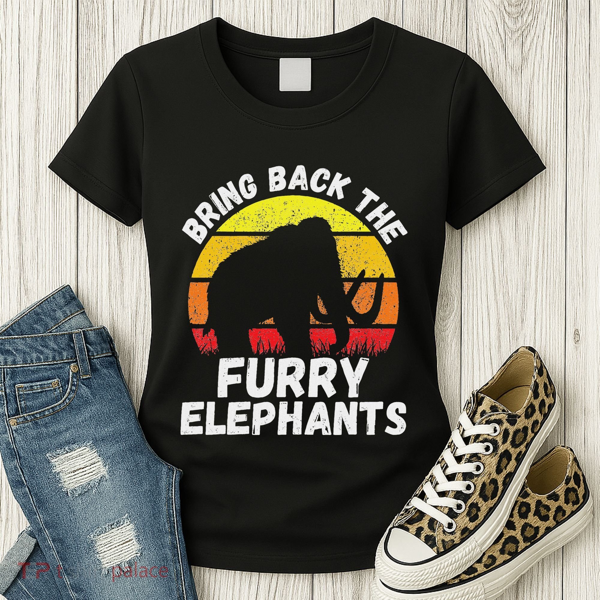 Bring Back The Furry Elephants Woolly Mammoth Funny Quote Women's T-Shirt