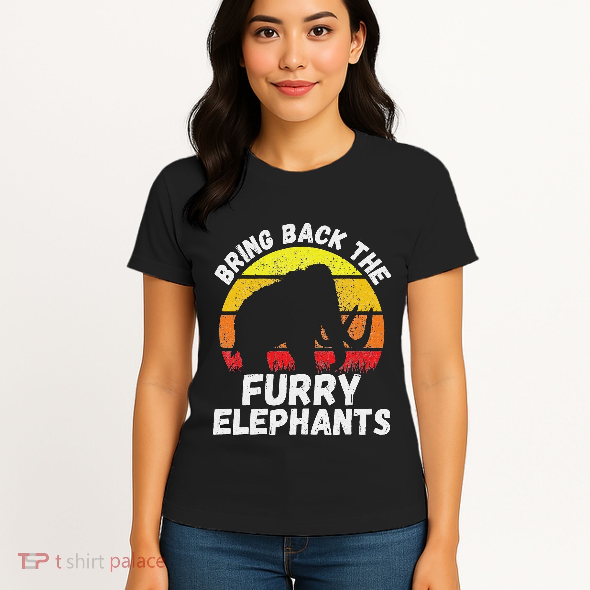 Bring Back The Furry Elephants Woolly Mammoth Funny Quote Women's T-Shirt
