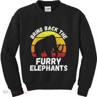 Bring Back The Furry Elephants Woolly Mammoth Funny Quote Kids Sweatshirt thumb 0