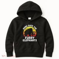 Bring Back The Furry Elephants Woolly Mammoth Funny Quote Kids Hoodie thumb 0