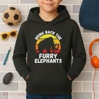 Bring Back The Furry Elephants Woolly Mammoth Funny Quote Kids Hoodie thumb 2