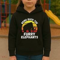 Bring Back The Furry Elephants Woolly Mammoth Funny Quote Kids Hoodie thumb 3