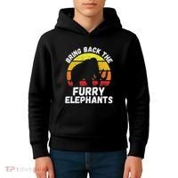 Bring Back The Furry Elephants Woolly Mammoth Funny Quote Kids Hoodie thumb 4