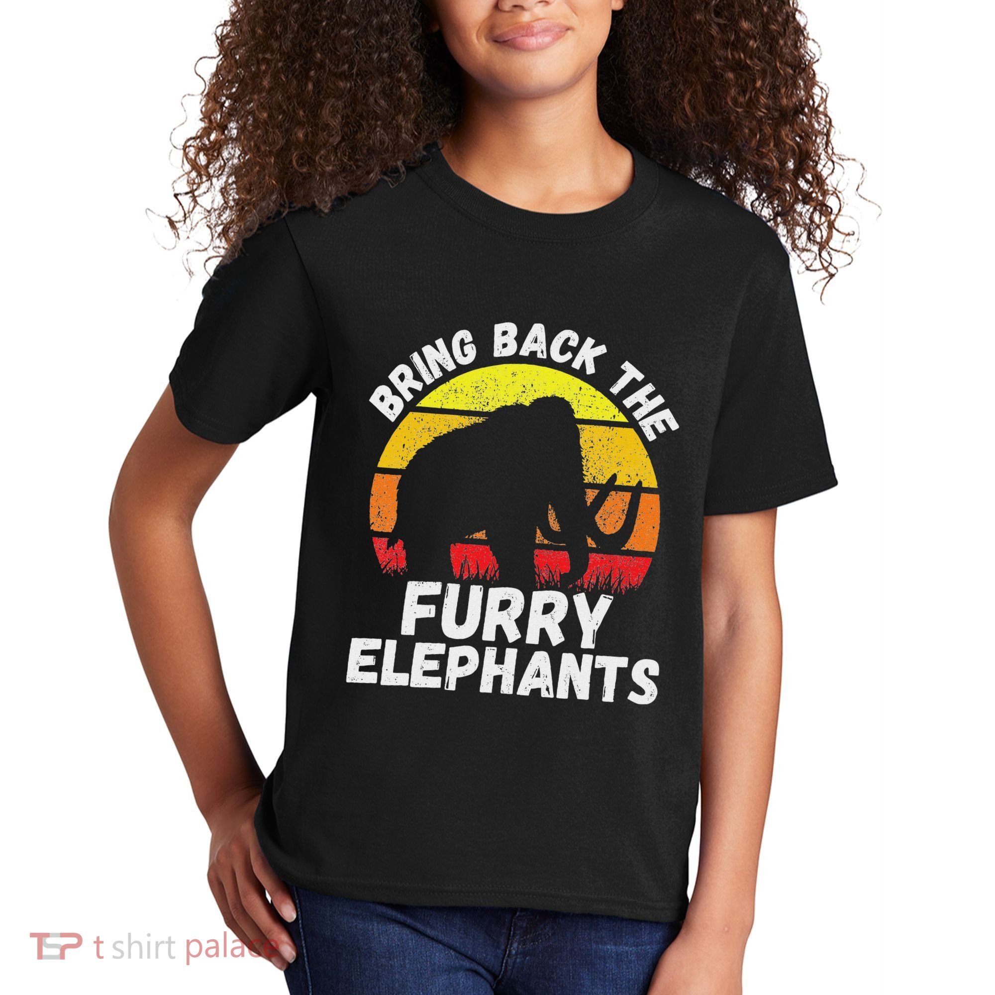 Bring Back The Furry Elephants Woolly Mammoth Funny Quote Kids T-Shirt