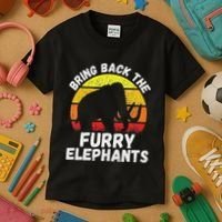 Bring Back The Furry Elephants Woolly Mammoth Funny Quote Kids T-Shirt thumb 3