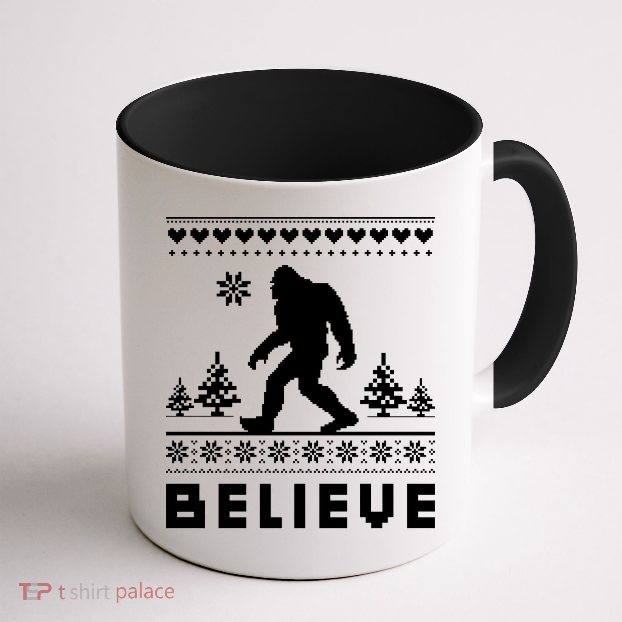 Bigfoot Believe Ugly Christmas Sweater Sasquatch Coffee Mug
