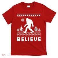 Bigfoot Believe Ugly Christmas Sweater Sasquatch T-Shirt thumb 0