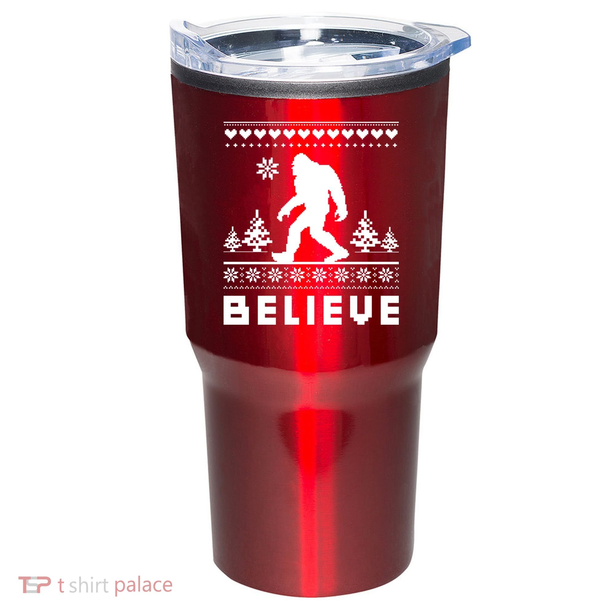 Bigfoot Believe Ugly Christmas Sweater Sasquatch Tumbler