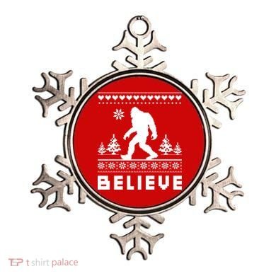 Bigfoot Believe Ugly Christmas Sweater Sasquatch Ornament