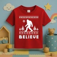 Bigfoot Believe Ugly Christmas Sweater Sasquatch Toddler T-Shirt thumb 3