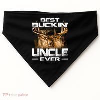 Best Buckin Uncle Ever Deer Hunting Bucking Father Gift USA-Made Doggie Bandana thumb 0