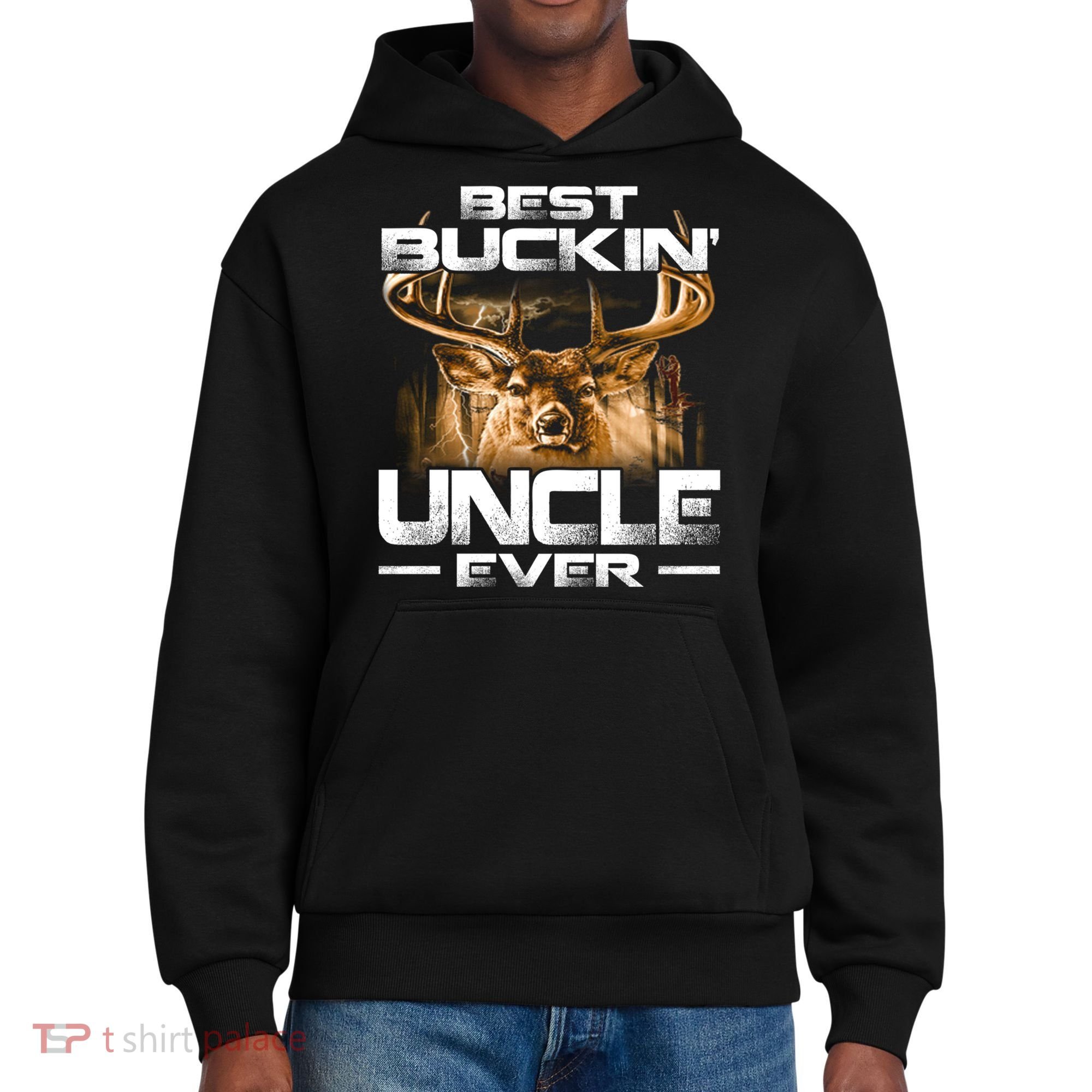 Best Buckin Uncle Ever Deer Hunting Bucking Father Gift District V.I.T. Heavyweight Hoodie