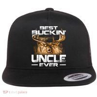 Best Buckin Uncle Ever Deer Hunting Bucking Father Gift Flat Bill Trucker Hat thumb 0