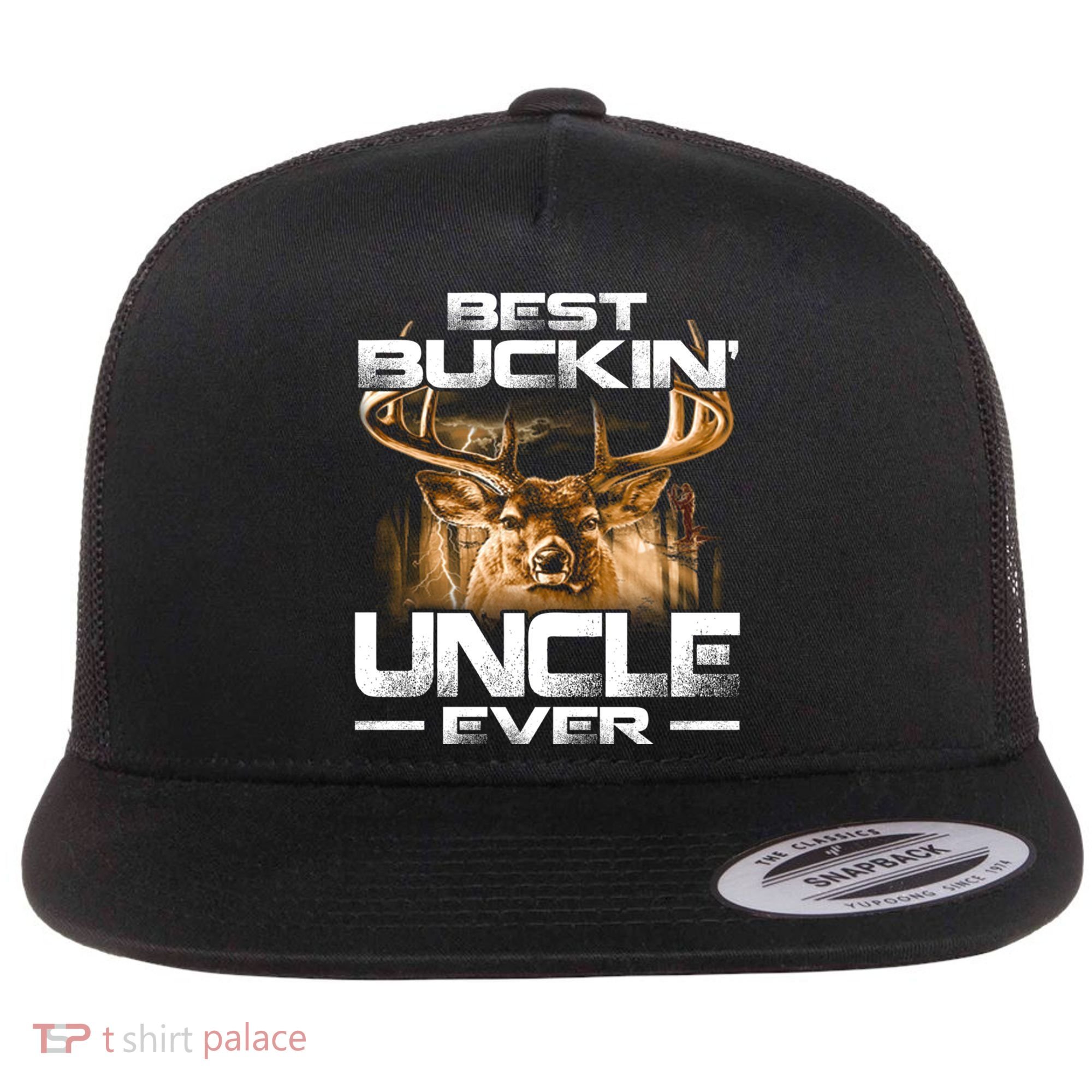 Best Buckin Uncle Ever Deer Hunting Bucking Father Gift Flat Bill Trucker Hat