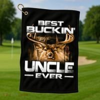 Best Buckin Uncle Ever Deer Hunting Bucking Father Gift Golf Towel thumb 1