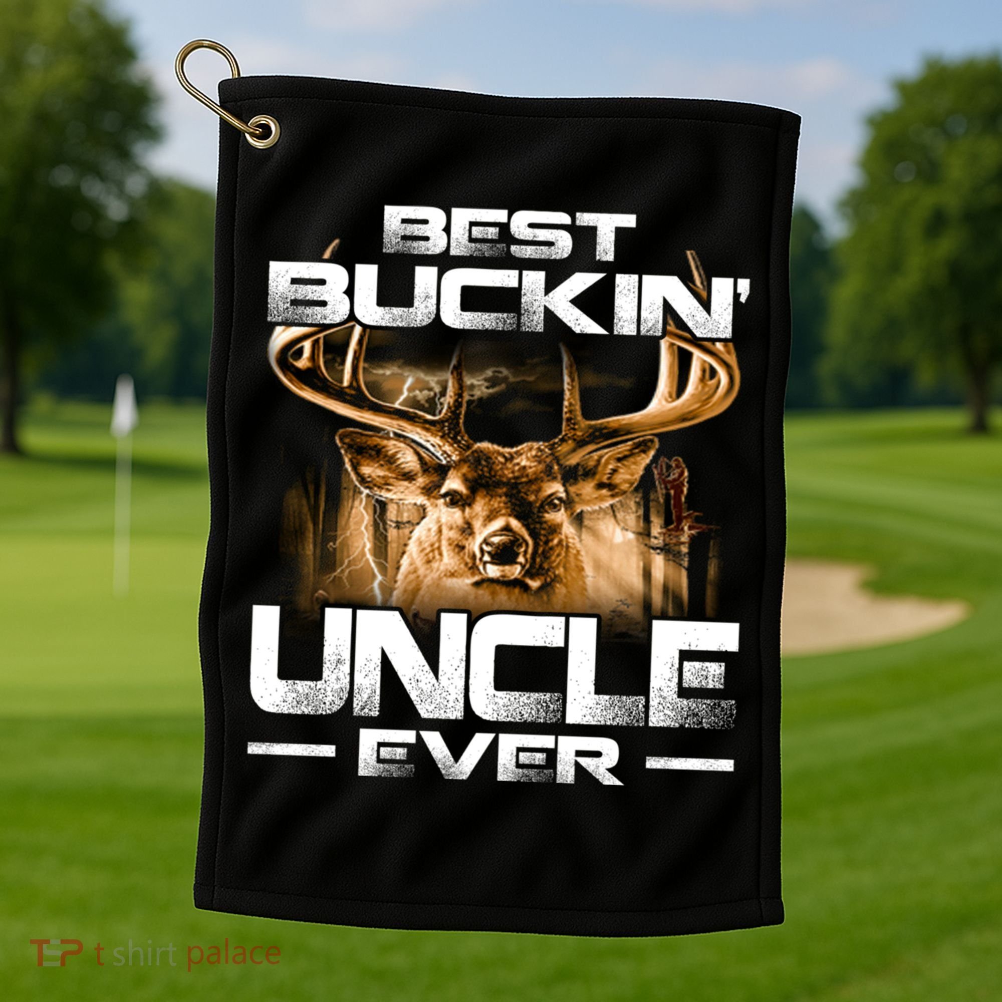 Best Buckin Uncle Ever Deer Hunting Bucking Father Gift Golf Towel