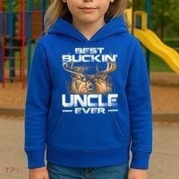 Best Buckin Uncle Ever Deer Hunting Bucking Father Gift Kids Hoodie thumb 3