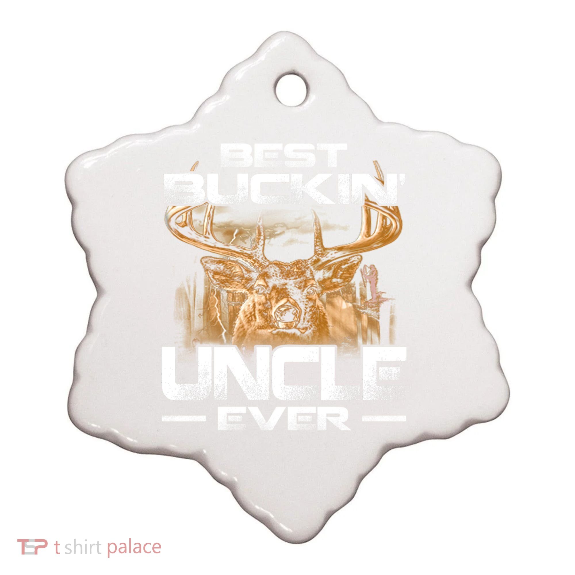 Best Buckin Uncle Ever Deer Hunting Bucking Father Gift Ceramic Ornament