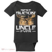 Best Buckin' Uncle Ever Deer Hunting Bucking Father Baby Bodysuit thumb 0