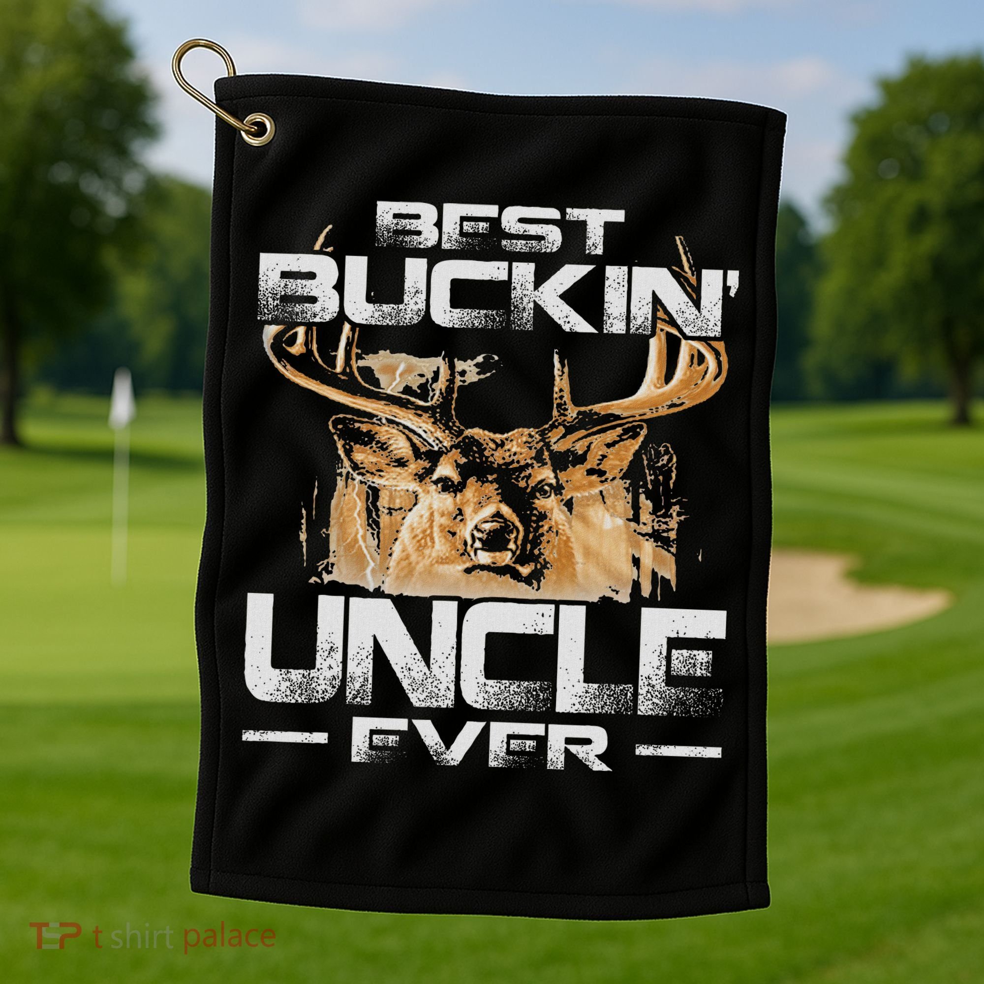 Best Buckin' Uncle Ever Deer Hunting Bucking Father Golf Towel