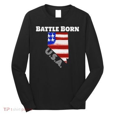 Battle Born Usa Nevada State Long Sleeve Shirt