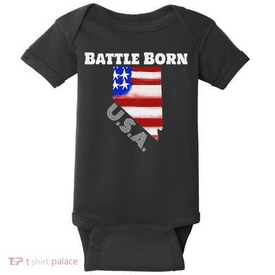 Battle Born Usa Nevada State Baby Bodysuit