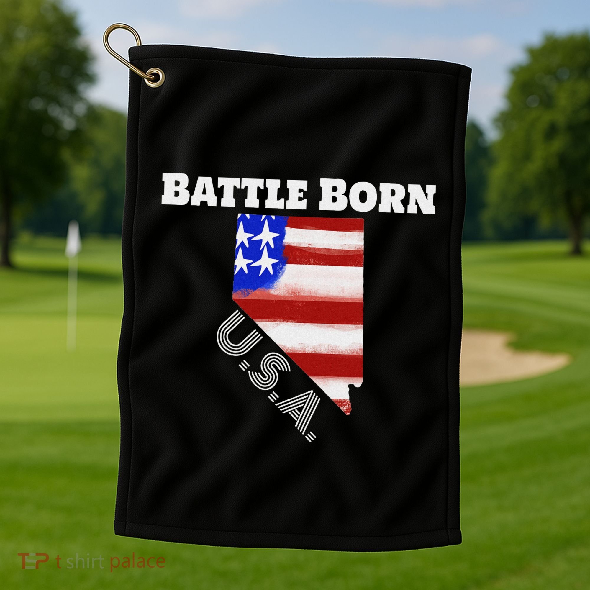 Battle Born Usa Nevada State Golf Towel