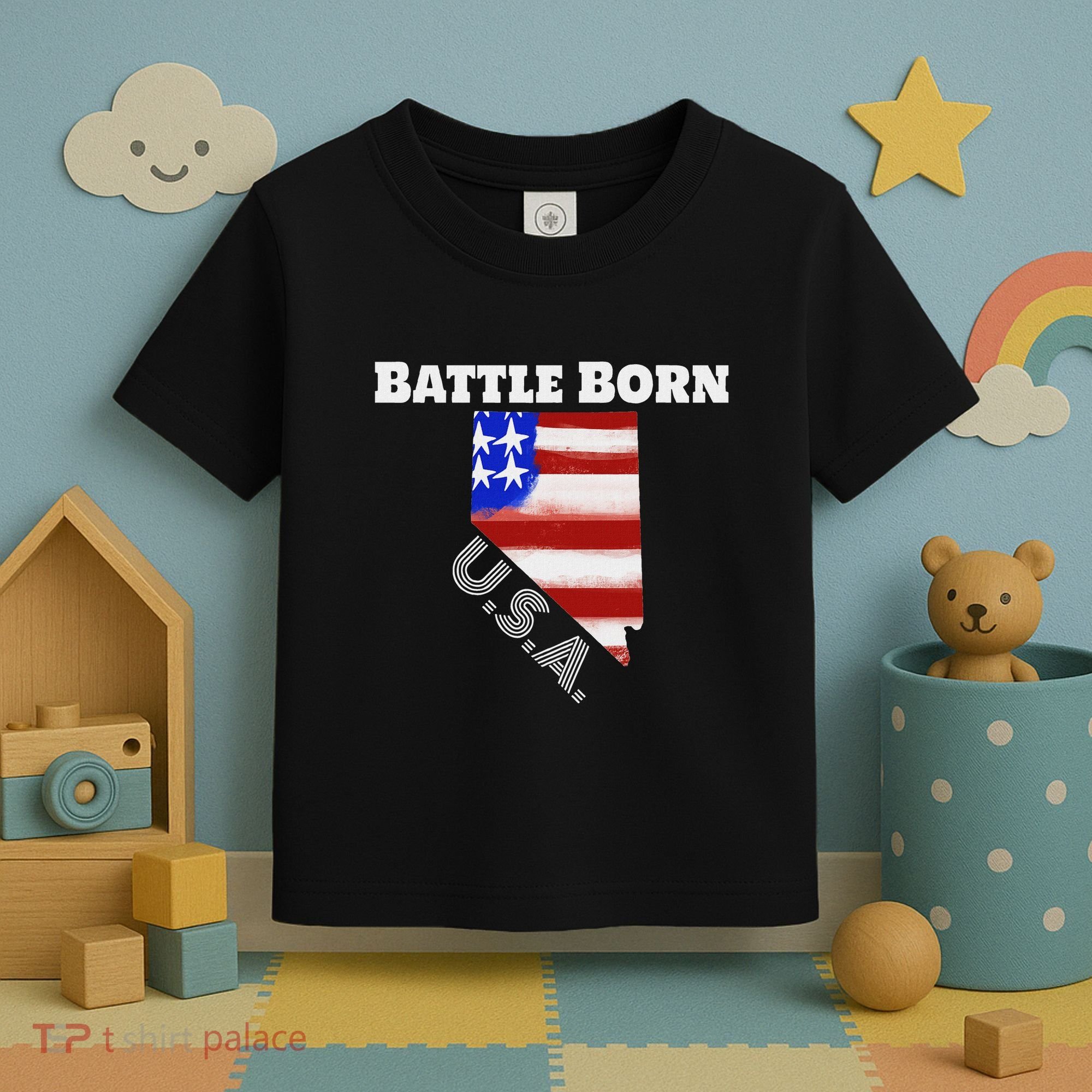 Battle Born Usa Nevada State Toddler T-Shirt