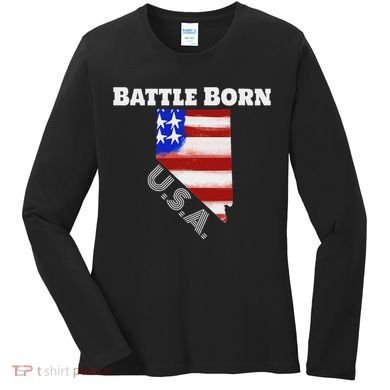 Battle Born Usa Nevada State Women's Long Sleeve Shirt