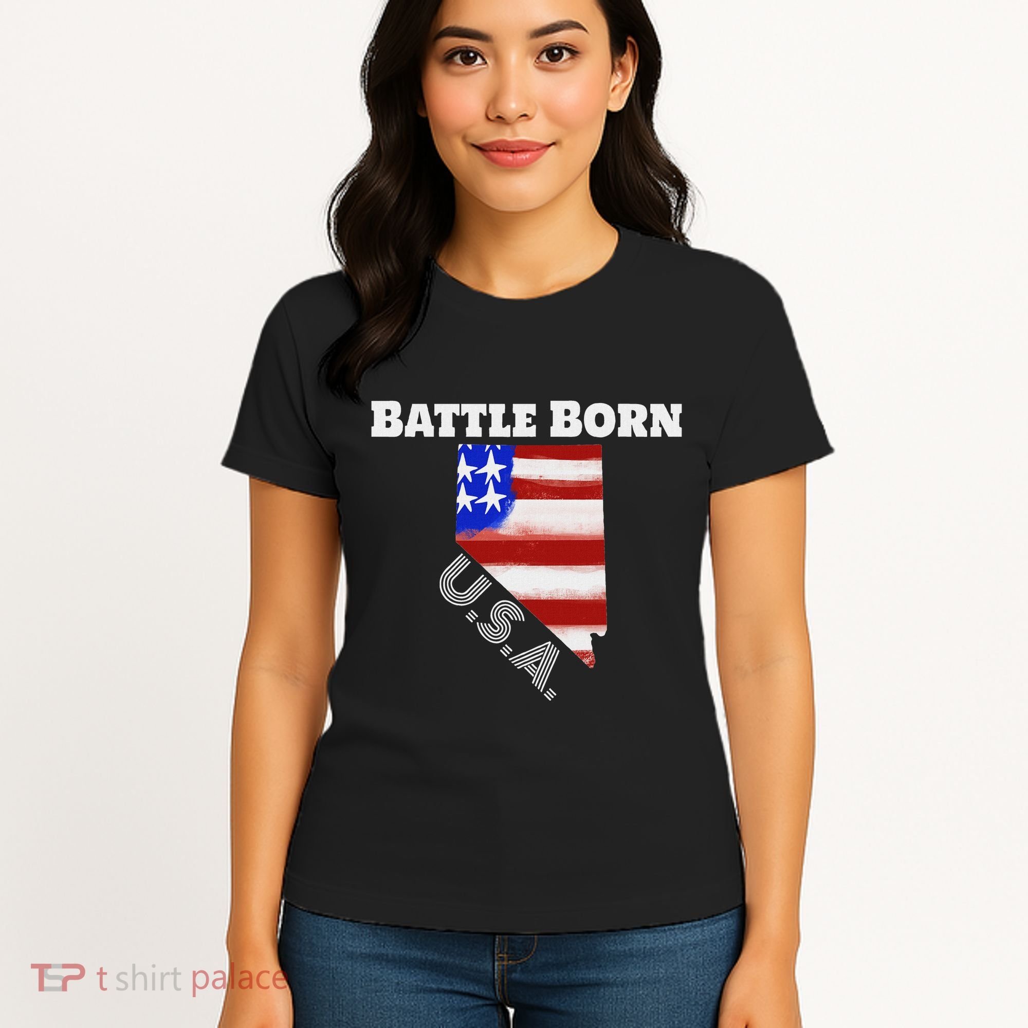 Battle Born Usa Nevada State Women's T-Shirt