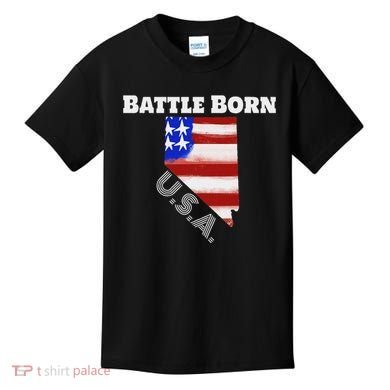 Battle Born Usa Nevada State Kids T-Shirt