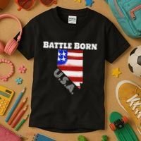 Battle Born Usa Nevada State Kids T-Shirt thumb 3