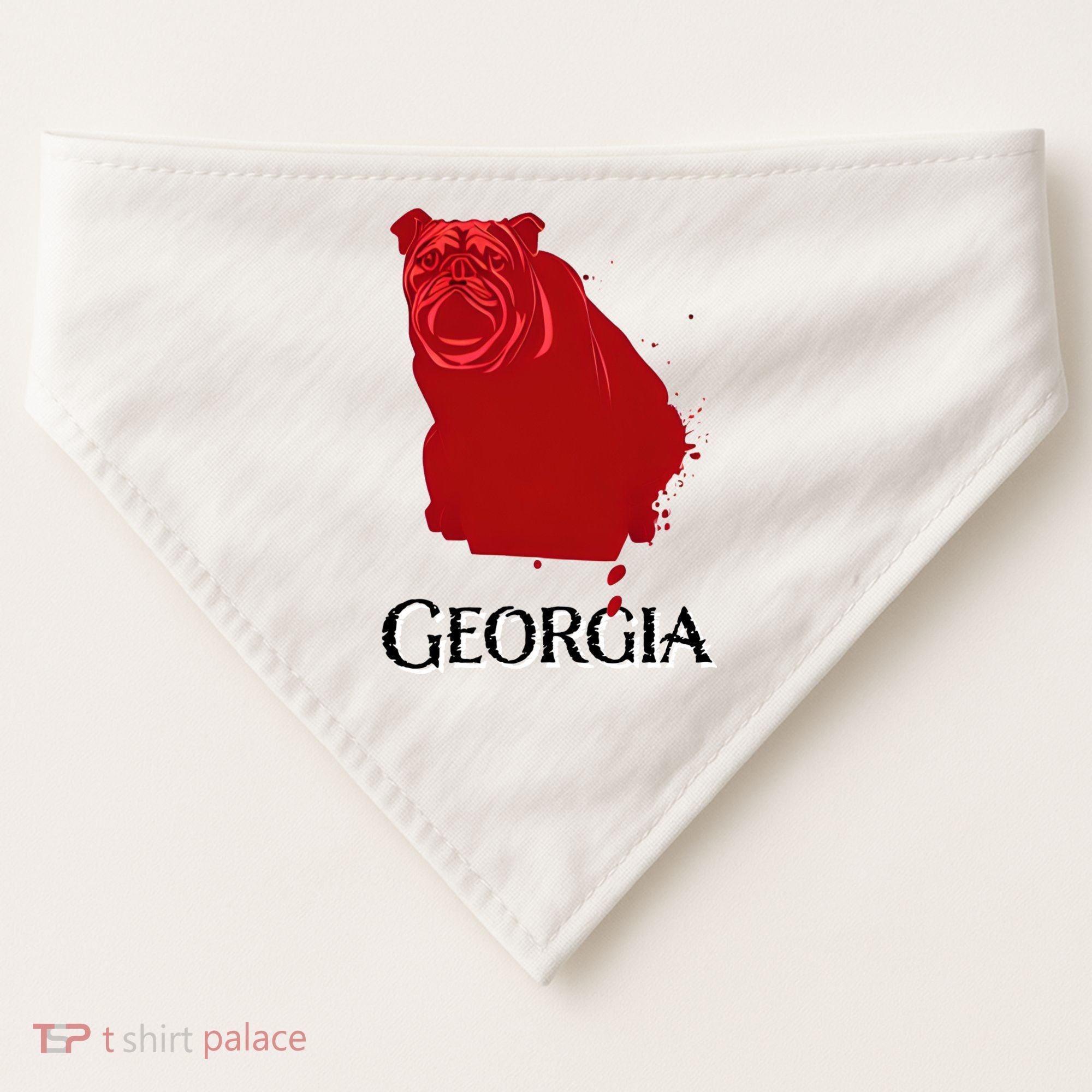 Bulldog/Georgia USA-Made Doggie Bandana