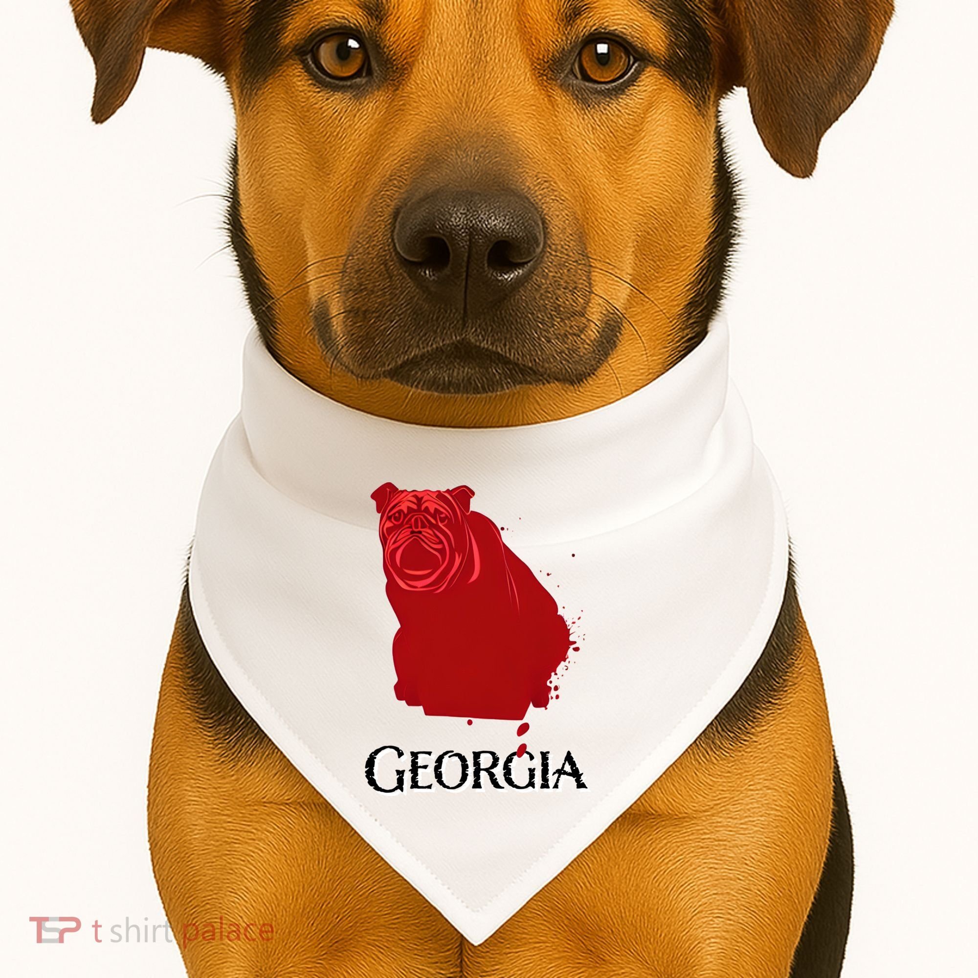 Bulldog/Georgia USA-Made Doggie Bandana