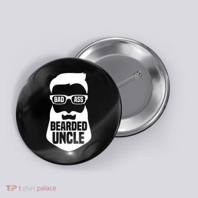 Badass Bearded Uncle Button