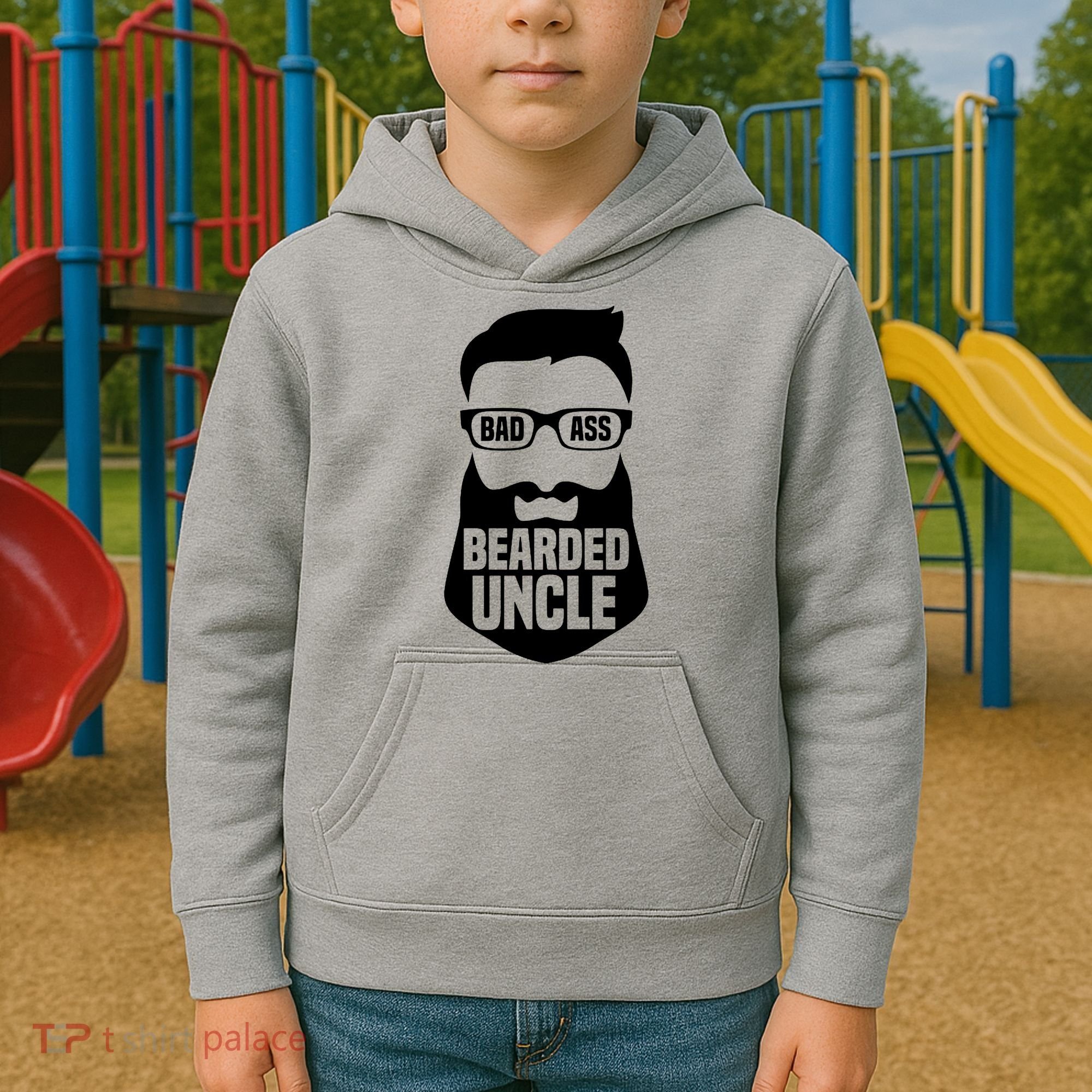 Badass Bearded Uncle Kids Hoodie