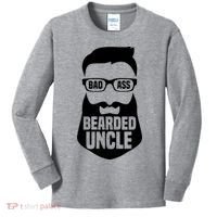 Badass Bearded Uncle Kids Long Sleeve Shirt thumb 0