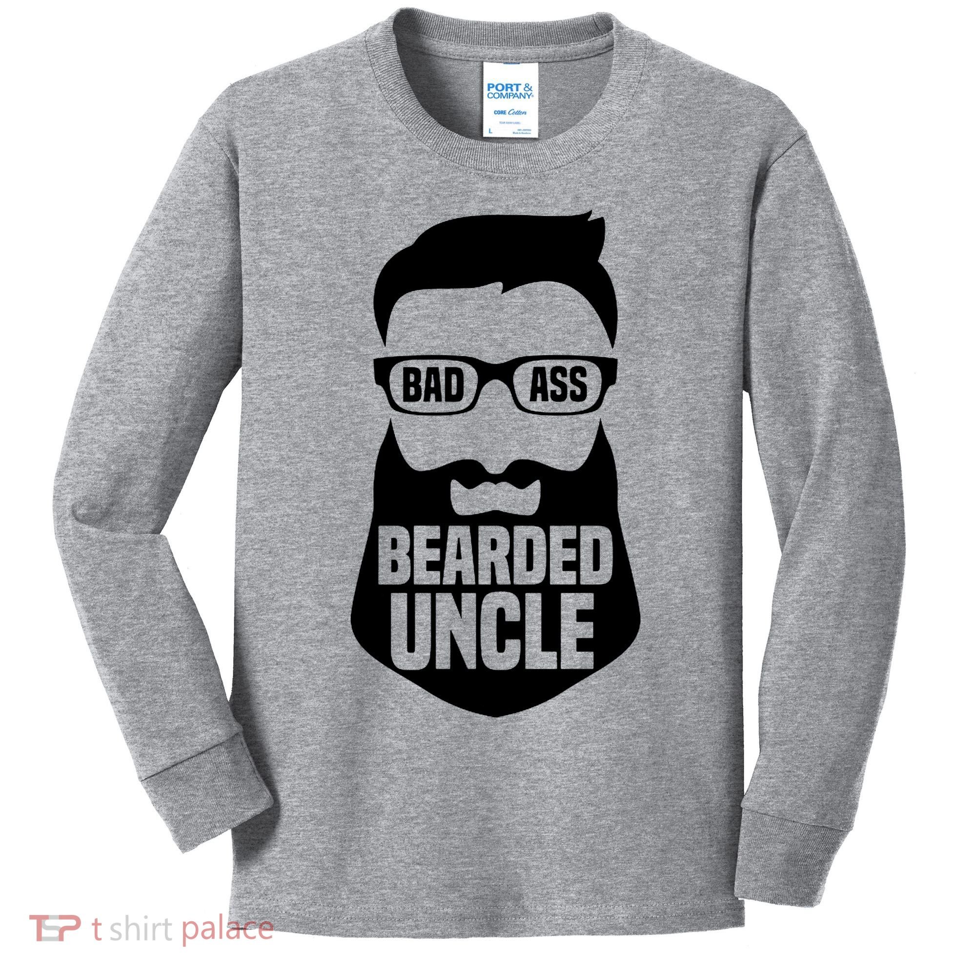 Badass Bearded Uncle Kids Long Sleeve Shirt