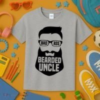 Badass Bearded Uncle Kids T-Shirt thumb 3