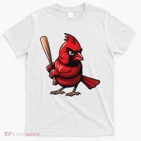 Baseball Bird Vintage Baseball Sports Fan Cardinal T-Shirt thumb 0