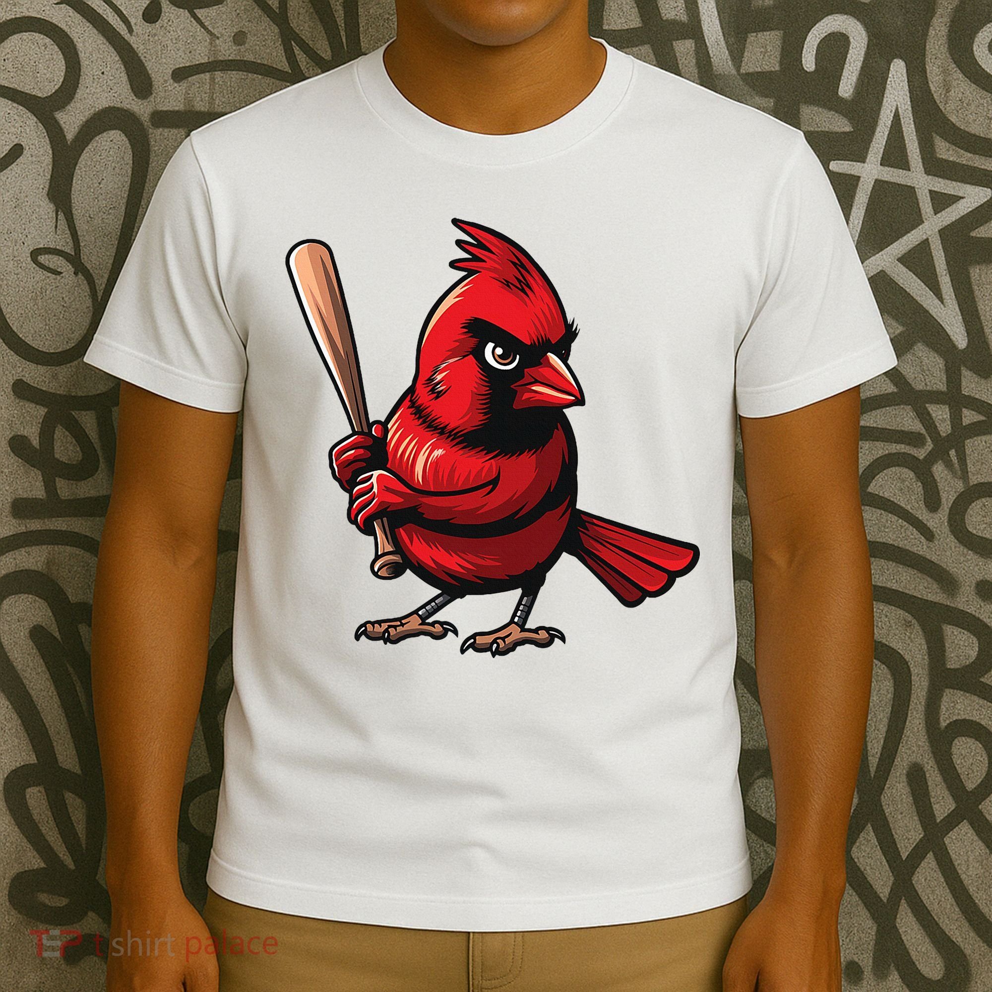 Baseball Bird Vintage Baseball Sports Fan Cardinal T-Shirt