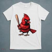 Baseball Bird Vintage Baseball Sports Fan Cardinal T-Shirt thumb 5
