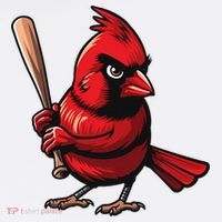 Baseball Bird Vintage Baseball Sports Fan Cardinal T-Shirt thumb 7