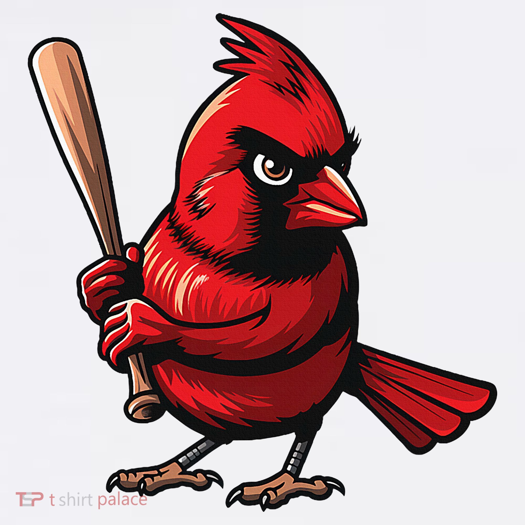 Baseball Bird Vintage Baseball Sports Fan Cardinal T-Shirt