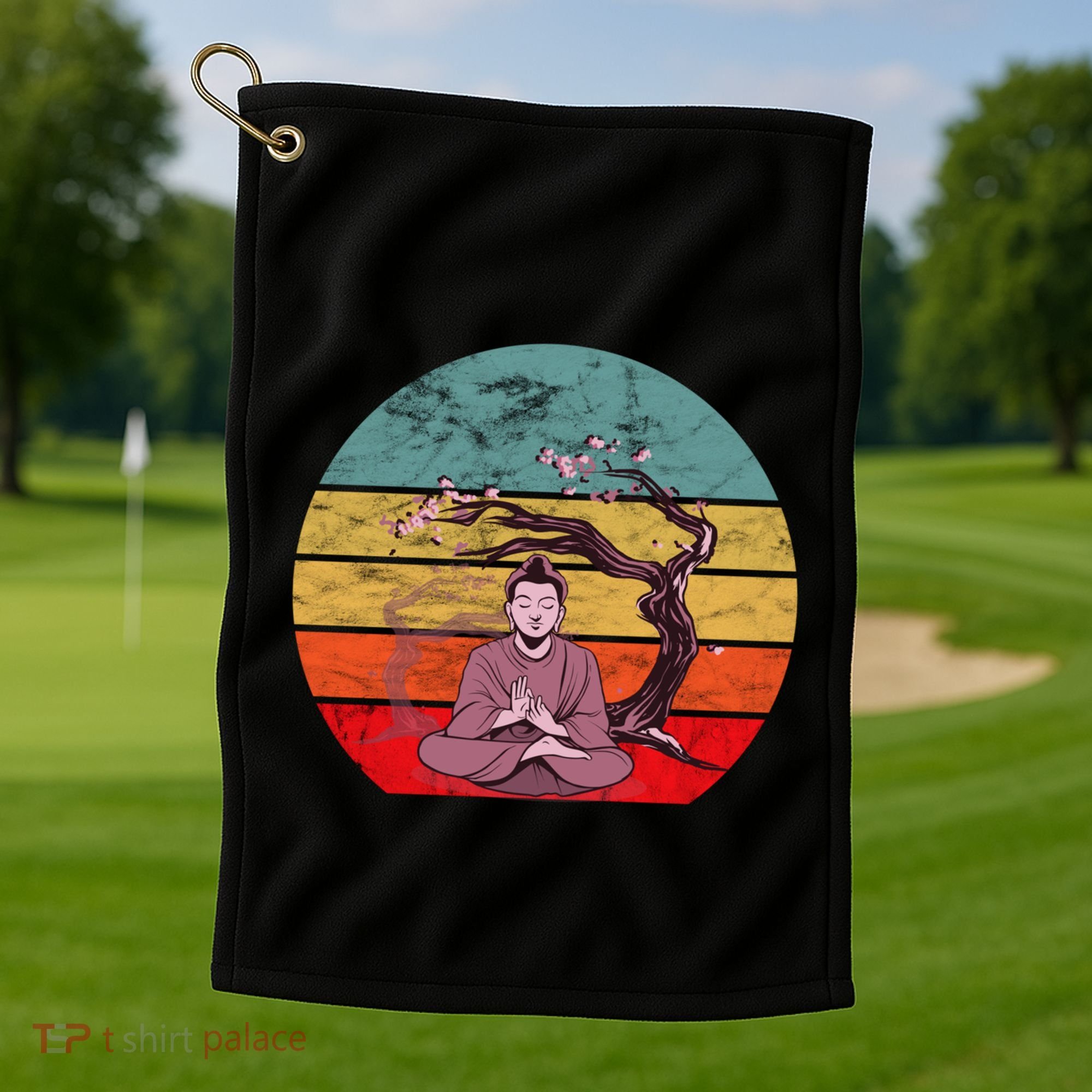 Buddha Buddhist Vajrayana Diwali Shavasana Tra Sunset Cute Gift Golf Towel