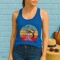 Buddha Buddhist Vajrayana Diwali Shavasana Tra Sunset Cute Gift Women's Tank Top thumb 2